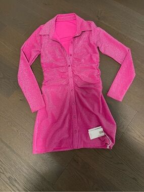 Good American Knockout Pink Sparkle Mini Dress